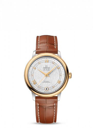 Watch Winder for watch Omega De Ville De Ville Prestige Co-Axial 32.7 Stainless Steel / Yellow Gold / Vintage Silver Silk