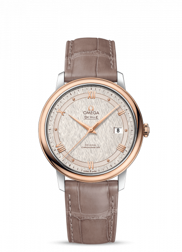 Watch Winder for watch Omega De Ville De Ville Prestige Co-Axial 39.5 Stainless Steel / Red Gold / Vintage Silver Silk