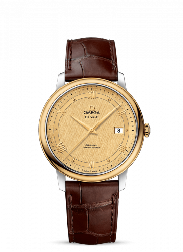 Watch Winder for watch Omega De Ville De Ville Prestige Co-Axial 39.5 Stainless Steel / Yellow Gold / Vintage Champagne Silk