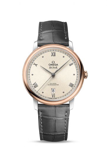 Watch Winder for watch Omega De Ville De Ville Prestige Co-Axial 39.5 Stainless Steel / Red Gold / Pink Linen