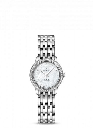 Watch Winder for watch Omega De Ville De Ville Prestige Quartz Ladies 24.5 White Gold Diamond / MOP / Bracelet