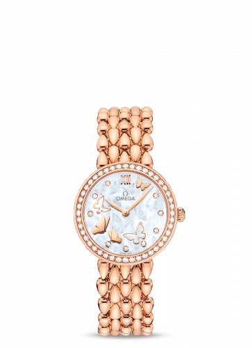 Watch Winder for watch Omega De Ville De Ville Prestige Dewdrop Quartz 27.4 Red Gold / Diamond / Butterfly / Bracelet