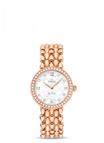 Watch Winder for watch Omega De Ville De Ville Prestige Dewdrop Quartz 27.4 Red Gold / MOP / Diamond / Bracelet