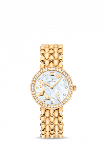 Watch Winder for watch Omega De Ville De Ville Prestige Dewdrop Quartz 27.4 Yellow Gold / Diamond / Butterfly / Bracelet