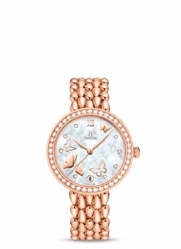 Watch Winder for watch Omega De Ville De Ville Prestige Dewdrop Co-Axial 32.7 Red Gold / MOP Butterfly / Diamond / Bracelet