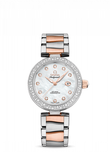 Watch Winder for watch Omega LadyMatic LadyMatic Co-Axial 34 Stainless Steel / Sedna Gold / Diamond / MOP / Bracelet