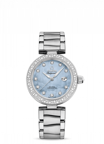 Watch Winder for watch Omega LadyMatic LadyMatic Co-Axial 34 Stainless Steel / Diamond / Blue MOP / Bracelet