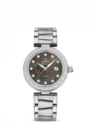 Watch Winder for watch Omega LadyMatic LadyMatic Co-Axial 34 Stainless Steel / Diamond / Brown MOP / Bracelet