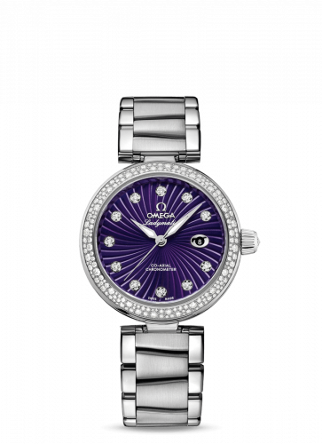 Watch Winder for watch Omega LadyMatic LadyMatic Co-Axial 34 Stainless Steel / Diamond / Purple / Bracelet