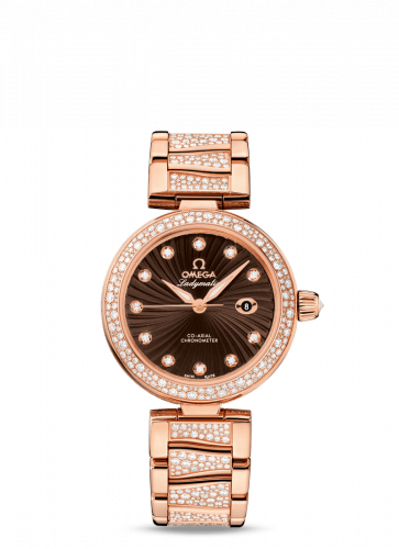 Watch Winder for watch Omega LadyMatic LadyMatic Co-Axial 34 Red Gold / Diamond / Brown / Diamond Bracelet