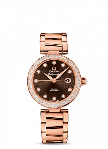 Watch Winder for watch Omega LadyMatic LadyMatic Co-Axial 34 Red Gold / Diamond / Brown / Bracelet