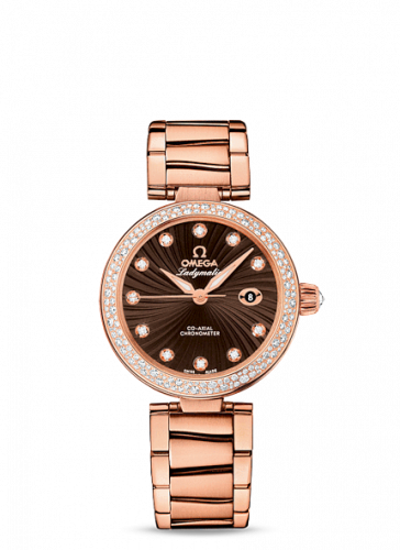 Watch Winder for watch Omega LadyMatic LadyMatic Co-Axial 34 Red Gold / Diamond / Brown / Bracelet