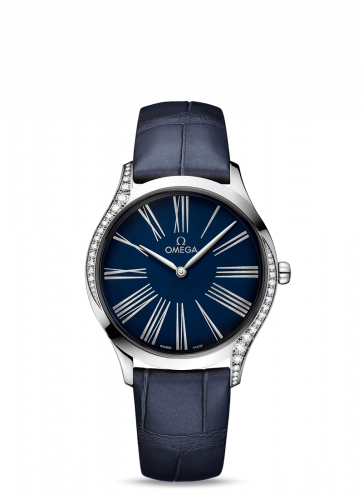 Watch Winder for watch Omega Trésor De Ville Trésor 36 Stainless Steel / Blue - Roman / Alligator