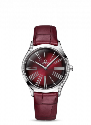 Watch Winder for watch Omega Trésor De Ville Trésor 36 Stainless Steel / Red - Roman / Alligator