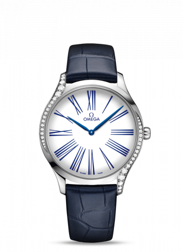 Watch Winder for watch Omega Trésor De Ville Trésor 39 Stainless Steel / White - Roman / Alligator