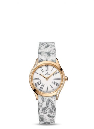 Watch Winder for watch Omega Trésor Mini Trésor Quartz 26 Moonshine Gold - Diamond / White - Grey / Toile de Jouy