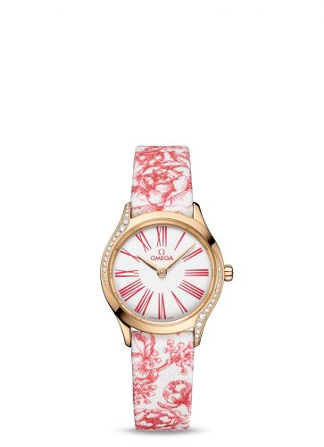 Watch Winder for watch Omega Trésor Mini Trésor Quartz 26 Moonshine Gold - Diamond / White - Rose / Toile de Jouy