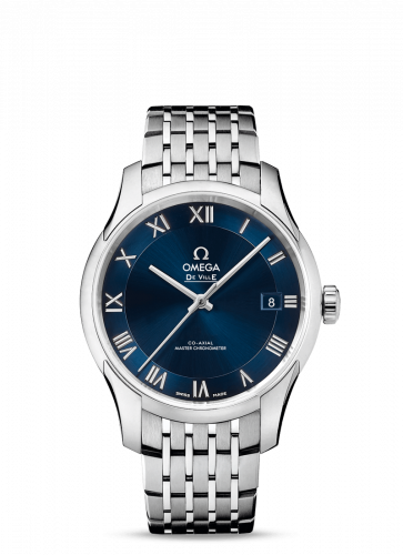 Watch Winder for watch Omega De Ville De Ville Hour Vision Master Chronometer Stainless Steel / Blue / Bracelet