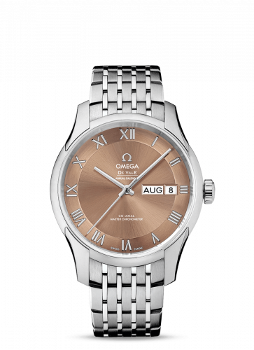 Watch Winder for watch Omega De Ville De Ville Hour Vision Master Chronometer Annual Calendar Stainless Steel / Brown / Bracelet