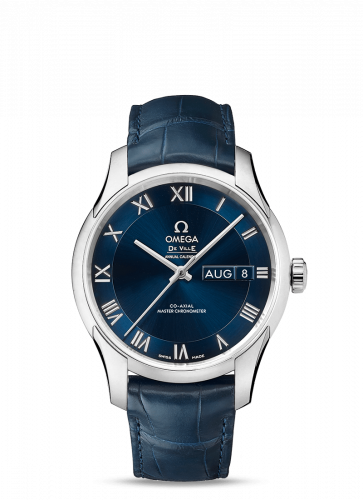 Watch Winder for watch Omega De Ville De Ville Hour Vision Master Chronometer Annual Calendar Stainless Steel / Blue