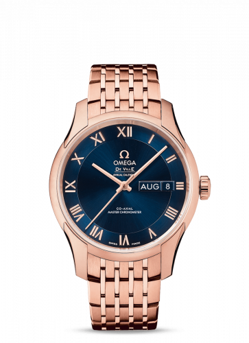 Watch Winder for watch Omega De Ville De Ville Hour Vision Master Chronometer Annual Calendar Sedna Gold / Blue / Bracelet