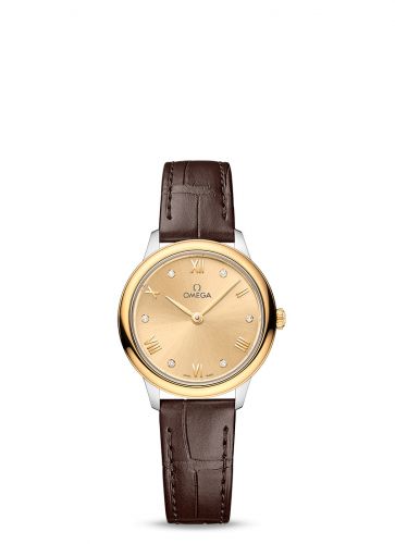 Watch Winder for watch Omega De Ville De Ville Quartz 27.5 Stainless Steel - Yellow Gold / Champagne - Diamond