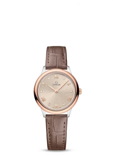 Watch Winder for watch Omega De Ville De Ville Quartz 27.5 Stainless Steel - Sedna Gold / Beige - Diamond