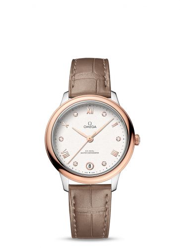 Watch Winder for watch Omega De Ville De Ville Master Chronometer 34 Stainless Steel - Sedna Gold / White - Diamond