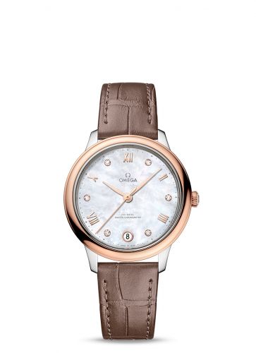 Watch Winder for watch Omega De Ville De Ville Master Chronometer 34 Stainless Steel - Sedna Gold / MOP - Diamond