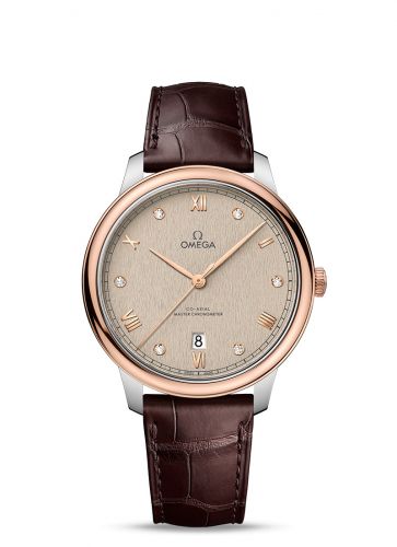 Watch Winder for watch Omega De Ville De Ville Master Chronometer Stainless Steel - Sedna Gold / Beige - Diamond