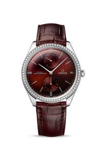 Watch Winder for watch Omega Trésor De Ville Trésor Master Chronometer Power Reserve Stainless Steel / Diamond / Burgundy