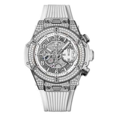 Watch Winder for watch Hublot Big Bang Big Bang Unico 42 Titanium / Pavé / White