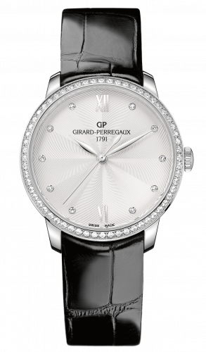 Remontoir à montres pour montre Girard-Perregaux 1966 1966 36mm Stainless Steel / Diamond / Argent / Alligator