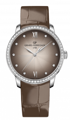 Remontoir à montres pour montre Girard-Perregaux 1966 1966 36mm Stainless Steel / Diamond / Taupe / Alligator