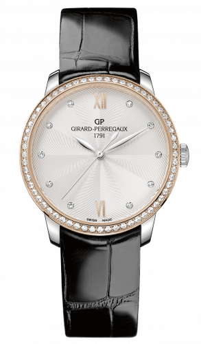 Remontoir à montres pour montre Girard-Perregaux 1966 1966 36mm Stainless Steel / Rose Or / Diamond / Argent / Alligator
