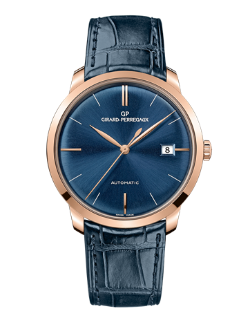 Remontoir à montres pour montre Girard-Perregaux 1966 1966 38 Rose Or / Bleu / Alligator