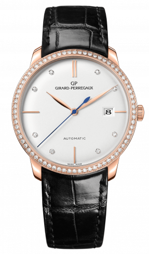 Remontoir à montres pour montre Girard-Perregaux 1966 1966 38 Rose Or Noire / Diamond / Argent / Alligator