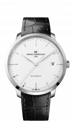 Remontoir à montres pour montre Girard-Perregaux 1966 1966 44 Stainless Steel Noire Alligator Strap