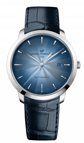 Remontoir à montres pour montre Girard-Perregaux 1966 1966 40 Stainless Steel Bleu Alligator Strap