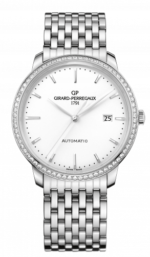 Remontoir à montres pour montre Girard-Perregaux 1966 1966 40 Stainless Steel Bracelet Diamond