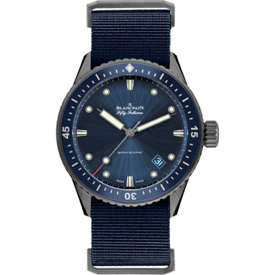 Uhrenbeweger für Uhr Blancpain Fifty Fathoms Fifty Fathoms Bathyscaphe Ceramic / Blue / NATO