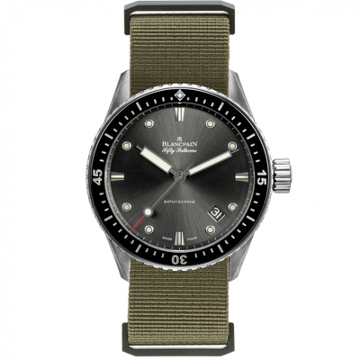 Uhrenbeweger für Uhr Blancpain Fifty Fathoms Fifty Fathoms Bathyscaphe Stainless Steel / Grey / Sand Nato