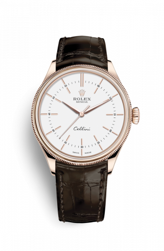 Remontoir à montres pour montre Rolex Cellini Cellini Time Everose / Blanc / Alligator Marron