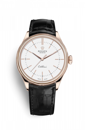 Remontoir à montres pour montre Rolex Cellini Cellini Time Everose / Blanc / Alligator Noire