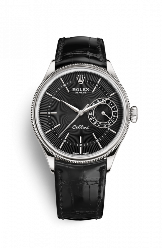 Remontoir à montres pour montre Rolex Cellini Cellini Date Or Blanc / Noire / Alligator Noire