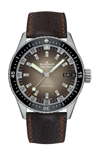 Uhrenbeweger für Uhr Blancpain Fifty Fathoms Fifty Fathoms Bathygraphe Jour Date 70’ Stainless Steel / Brown / Darkbrown Calf