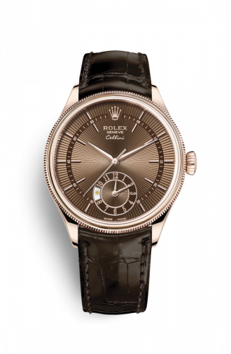 Remontoir à montres pour montre Rolex Cellini Cellini Dual Time Everose / Marron / Alligator Marron