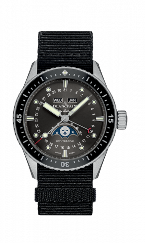 Uhrenbeweger für Uhr Blancpain Fifty Fathoms Fifty Fathoms Bathygraphe Quantième Complet Black / Grey / Black NATO