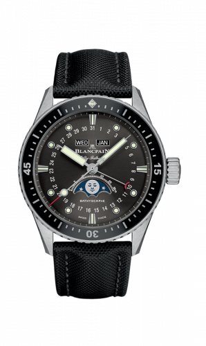 Uhrenbeweger für Uhr Blancpain Fifty Fathoms Fifty Fathoms Bathygraphe Quantième Complet Black / Grey / Black Canvas
