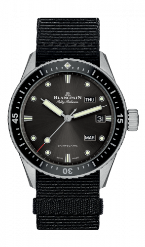 Uhrenbeweger für Uhr Blancpain Fifty Fathoms Fifty Fathoms Bathygraphe Quantième Annuel Black / Grey / Black NATO